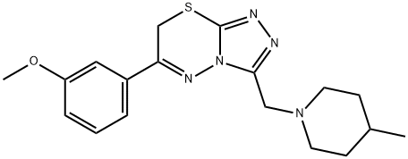 methyl 3-{3-[(4-methyl-1-piperidinyl)methyl]-7H-[1,2,4]triazolo[3,4-b][1,3,4]thiadiazin-6-yl}phenyl ether Structure