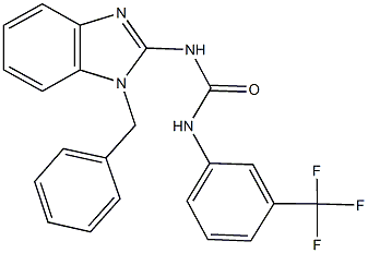 N-(1-benzyl-1H-benzimidazol-2-yl)-N'-[3-(trifluoromethyl)phenyl]urea 구조식 이미지