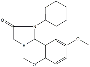 3-cyclohexyl-2-(2,5-dimethoxyphenyl)-1,3-thiazolidin-4-one Structure