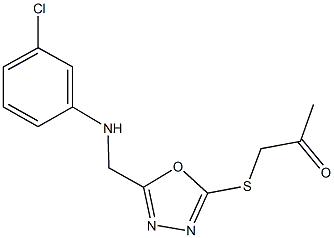 1-({5-[(3-chloroanilino)methyl]-1,3,4-oxadiazol-2-yl}sulfanyl)acetone Structure