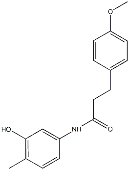 N-(3-hydroxy-4-methylphenyl)-3-(4-methoxyphenyl)propanamide 구조식 이미지