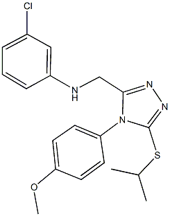 N-(3-chlorophenyl)-N-{[5-(isopropylsulfanyl)-4-(4-methoxyphenyl)-4H-1,2,4-triazol-3-yl]methyl}amine 구조식 이미지