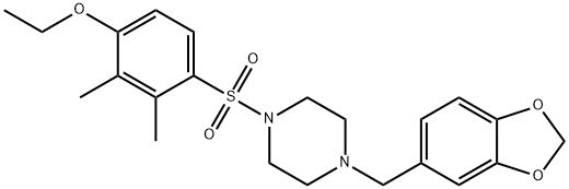 4-{[4-(1,3-benzodioxol-5-ylmethyl)-1-piperazinyl]sulfonyl}-2,3-dimethylphenyl ethyl ether Structure