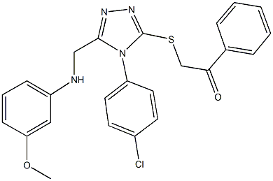 2-({4-(4-chlorophenyl)-5-[(3-methoxyanilino)methyl]-4H-1,2,4-triazol-3-yl}sulfanyl)-1-phenylethanone Structure