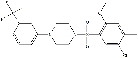 4-chloro-5-methyl-2-({4-[3-(trifluoromethyl)phenyl]-1-piperazinyl}sulfonyl)phenyl methyl ether 구조식 이미지