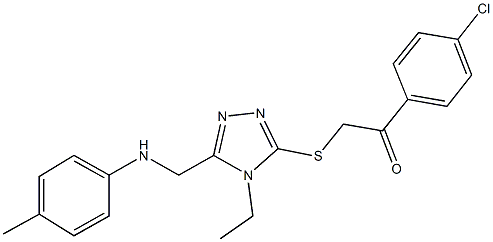 1-(4-chlorophenyl)-2-{[4-ethyl-5-(4-toluidinomethyl)-4H-1,2,4-triazol-3-yl]sulfanyl}ethanone Structure