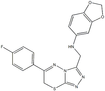 N-(1,3-benzodioxol-5-yl)-N-{[6-(4-fluorophenyl)-7H-[1,2,4]triazolo[3,4-b][1,3,4]thiadiazin-3-yl]methyl}amine 구조식 이미지