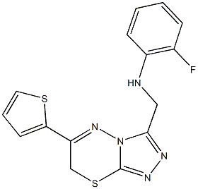 2-fluoro-N-{[6-(2-thienyl)-7H-[1,2,4]triazolo[3,4-b][1,3,4]thiadiazin-3-yl]methyl}aniline 구조식 이미지