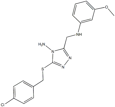 3-[(4-chlorobenzyl)sulfanyl]-5-[(3-methoxyanilino)methyl]-4H-1,2,4-triazol-4-amine Structure