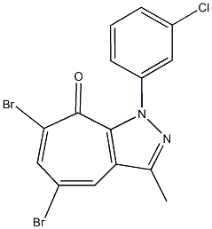 5,7-dibromo-1-(3-chlorophenyl)-3-methylcyclohepta[c]pyrazol-8(1H)-one 구조식 이미지