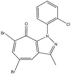 5,7-dibromo-1-(2-chlorophenyl)-3-methylcyclohepta[c]pyrazol-8(1H)-one Structure