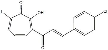 3-[3-(4-chlorophenyl)acryloyl]-2-hydroxy-7-iodo-2,4,6-cycloheptatrien-1-one Structure