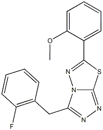 2-[3-(2-fluorobenzyl)[1,2,4]triazolo[3,4-b][1,3,4]thiadiazol-6-yl]phenyl methyl ether 구조식 이미지