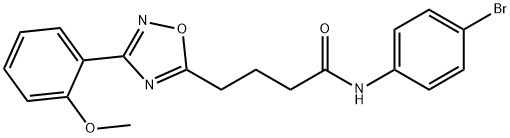 N-(4-bromophenyl)-4-[3-(2-methoxyphenyl)-1,2,4-oxadiazol-5-yl]butanamide 구조식 이미지