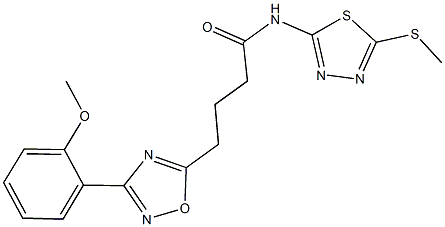 4-[3-(2-methoxyphenyl)-1,2,4-oxadiazol-5-yl]-N-[5-(methylsulfanyl)-1,3,4-thiadiazol-2-yl]butanamide 구조식 이미지