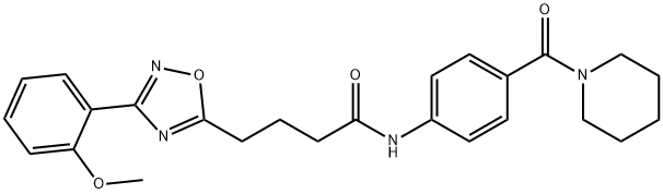 4-[3-(2-methoxyphenyl)-1,2,4-oxadiazol-5-yl]-N-[4-(1-piperidinylcarbonyl)phenyl]butanamide 구조식 이미지