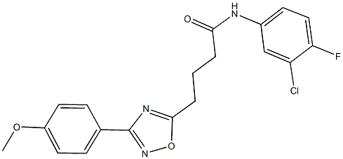 N-(3-chloro-4-fluorophenyl)-4-[3-(4-methoxyphenyl)-1,2,4-oxadiazol-5-yl]butanamide 구조식 이미지