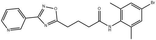 N-(4-bromo-2,6-dimethylphenyl)-4-[3-(3-pyridinyl)-1,2,4-oxadiazol-5-yl]butanamide 구조식 이미지
