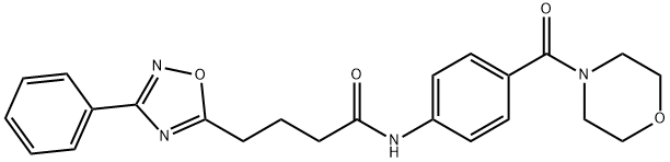 N-[4-(4-morpholinylcarbonyl)phenyl]-4-(3-phenyl-1,2,4-oxadiazol-5-yl)butanamide 구조식 이미지