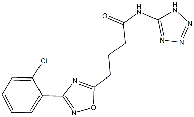 4-[3-(2-chlorophenyl)-1,2,4-oxadiazol-5-yl]-N-(1H-tetraazol-5-yl)butanamide 구조식 이미지