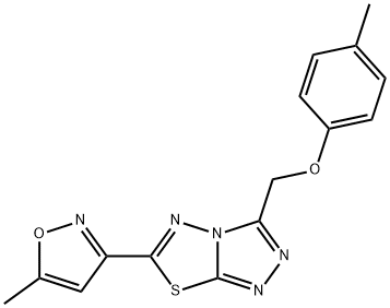 6-(5-methyl-3-isoxazolyl)-3-[(4-methylphenoxy)methyl][1,2,4]triazolo[3,4-b][1,3,4]thiadiazole Structure