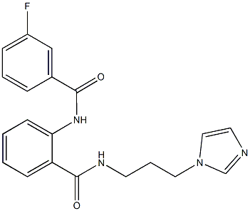 2-[(3-fluorobenzoyl)amino]-N-[3-(1H-imidazol-1-yl)propyl]benzamide 구조식 이미지