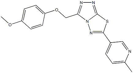 3-[(4-methoxyphenoxy)methyl]-6-(6-methyl-3-pyridinyl)[1,2,4]triazolo[3,4-b][1,3,4]thiadiazole 구조식 이미지