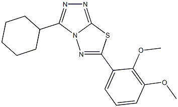 3-cyclohexyl-6-(2,3-dimethoxyphenyl)[1,2,4]triazolo[3,4-b][1,3,4]thiadiazole 구조식 이미지