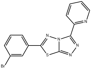 6-(3-bromophenyl)-3-(2-pyridinyl)[1,2,4]triazolo[3,4-b][1,3,4]thiadiazole 구조식 이미지