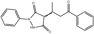 4-(1-methyl-3-oxo-3-phenylpropylidene)-1-phenyl-3,5-pyrazolidinedione 구조식 이미지