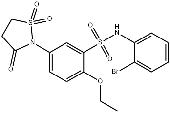 N-(2-bromophenyl)-5-(1,1-dioxido-3-oxo-2-isothiazolidinyl)-2-ethoxybenzenesulfonamide Structure