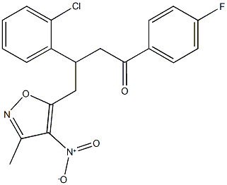 3-(2-chlorophenyl)-1-(4-fluorophenyl)-4-{4-nitro-3-methyl-5-isoxazolyl}-1-butanone 구조식 이미지