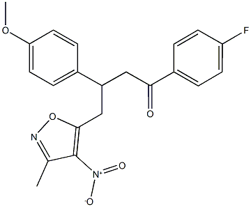 1-(4-fluorophenyl)-4-{4-nitro-3-methyl-5-isoxazolyl}-3-(4-methoxyphenyl)-1-butanone Structure