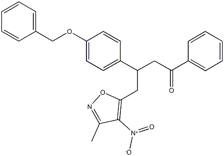 3-[4-(benzyloxy)phenyl]-4-{4-nitro-3-methyl-5-isoxazolyl}-1-phenyl-1-butanone 구조식 이미지