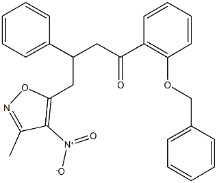 1-[2-(benzyloxy)phenyl]-4-{4-nitro-3-methyl-5-isoxazolyl}-3-phenyl-1-butanone 구조식 이미지