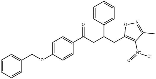 1-[4-(benzyloxy)phenyl]-4-{4-nitro-3-methyl-5-isoxazolyl}-3-phenyl-1-butanone 구조식 이미지