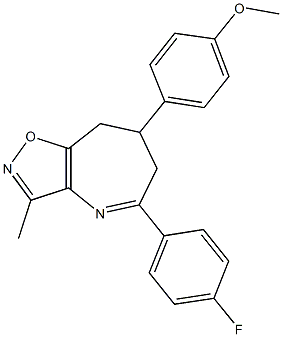 4-[5-(4-fluorophenyl)-3-methyl-7,8-dihydro-6H-isoxazolo[4,5-b]azepin-7-yl]phenyl methyl ether 구조식 이미지