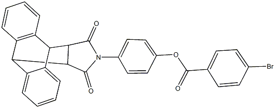 4-(16,18-dioxo-17-azapentacyclo[6.6.5.0~2,7~.0~9,14~.0~15,19~]nonadeca-2,4,6,9,11,13-hexaen-17-yl)phenyl 4-bromobenzoate 구조식 이미지