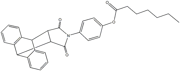 4-(16,18-dioxo-17-azapentacyclo[6.6.5.0~2,7~.0~9,14~.0~15,19~]nonadeca-2,4,6,9,11,13-hexaen-17-yl)phenyl heptanoate Structure