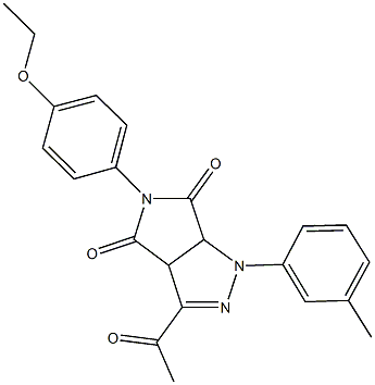 3-acetyl-5-(4-ethoxyphenyl)-1-(3-methylphenyl)-3a,6a-dihydropyrrolo[3,4-c]pyrazole-4,6(1H,5H)-dione 구조식 이미지