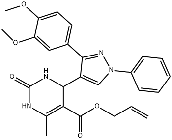 allyl 4-[3-(3,4-dimethoxyphenyl)-1-phenyl-1H-pyrazol-4-yl]-6-methyl-2-oxo-1,2,3,4-tetrahydropyrimidine-5-carboxylate 구조식 이미지