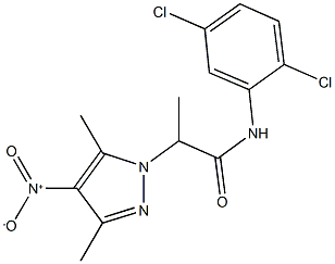 N-(2,5-dichlorophenyl)-2-{4-nitro-3,5-dimethyl-1H-pyrazol-1-yl}propanamide 구조식 이미지