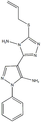 3-(allylsulfanyl)-5-(5-amino-1-phenyl-1H-pyrazol-4-yl)-4H-1,2,4-triazol-4-amine 구조식 이미지