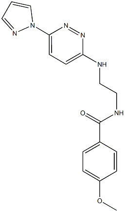 4-methoxy-N-(2-{[6-(1H-pyrazol-1-yl)-3-pyridazinyl]amino}ethyl)benzamide 구조식 이미지