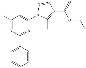 ethyl 1-(6-methoxy-2-phenyl-4-pyrimidinyl)-5-methyl-1H-pyrazole-4-carboxylate Structure