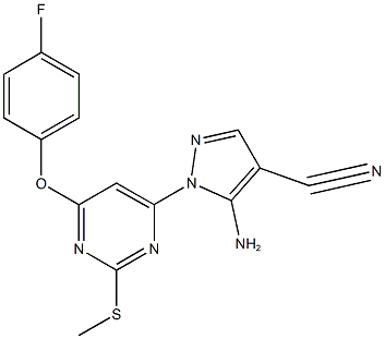5-amino-1-[6-(4-fluorophenoxy)-2-(methylsulfanyl)-4-pyrimidinyl]-1H-pyrazole-4-carbonitrile Structure