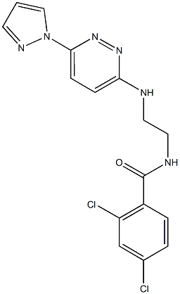 2,4-dichloro-N-(2-{[6-(1H-pyrazol-1-yl)-3-pyridazinyl]amino}ethyl)benzamide 구조식 이미지