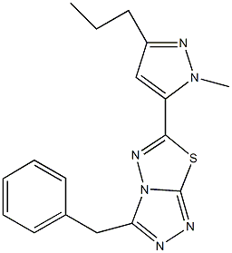 3-benzyl-6-(1-methyl-3-propyl-1H-pyrazol-5-yl)[1,2,4]triazolo[3,4-b][1,3,4]thiadiazole Structure