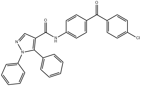 N-[4-(4-chlorobenzoyl)phenyl]-1,5-diphenyl-1H-pyrazole-4-carboxamide 구조식 이미지