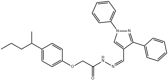 N'-[(1,3-diphenyl-1H-pyrazol-4-yl)methylene]-2-[4-(1-methylbutyl)phenoxy]acetohydrazide Structure